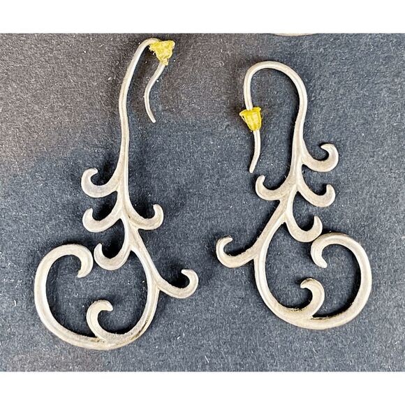 Sterling Silver Artisan Metalwork Earrings - Picture 4 of 4
